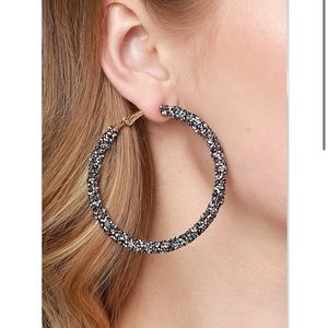 Glitter Stone Hoops - Hermite